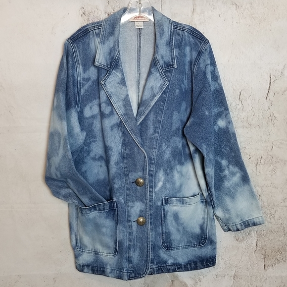 Bleach Distressed Denim Blazer - Picture 1 of 10
